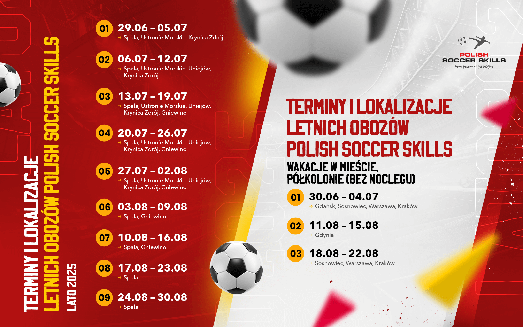 Terminy obozów Polish Soccer Skills